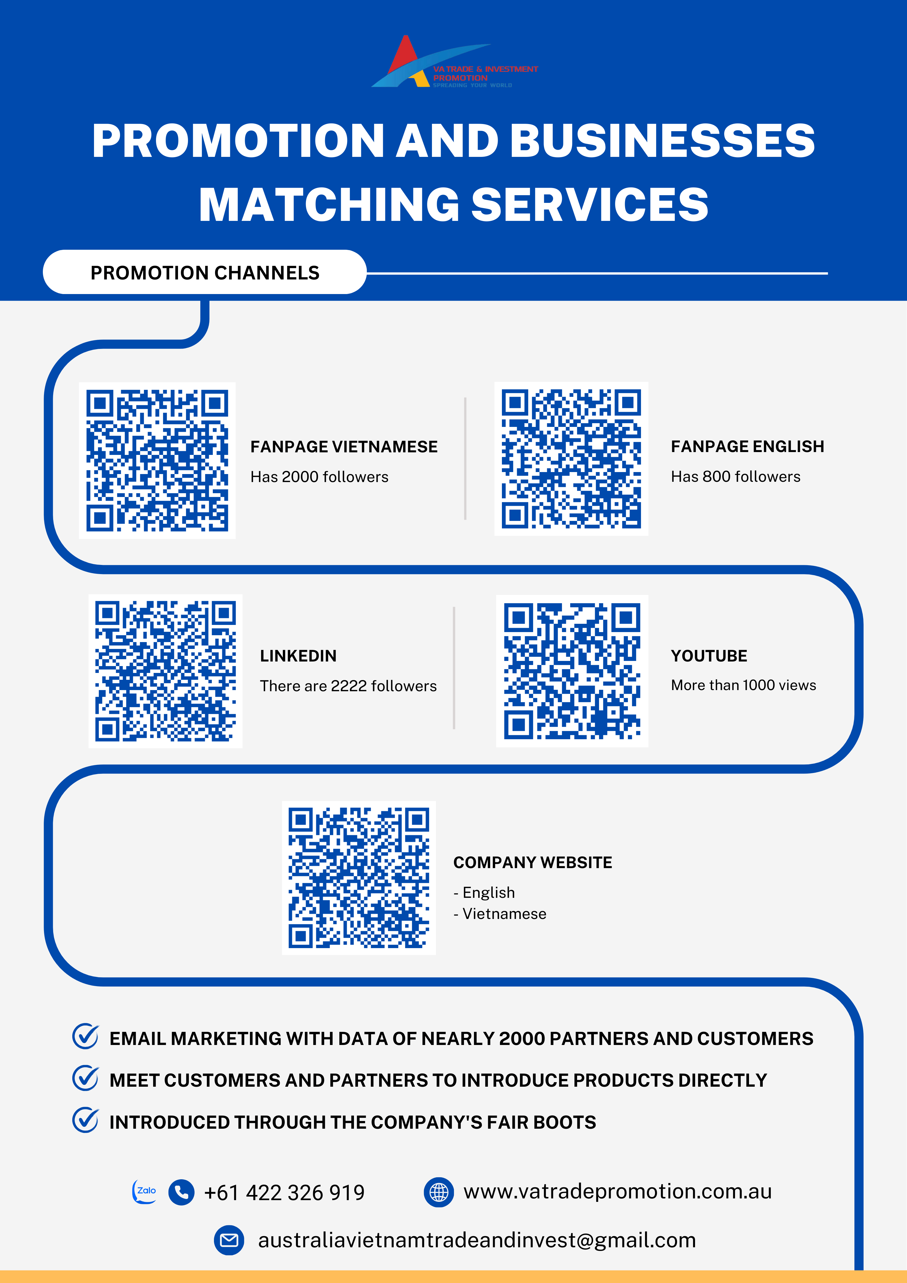 MEDIA PROMOTION & BUSINESS CONNECTION SERVICES
